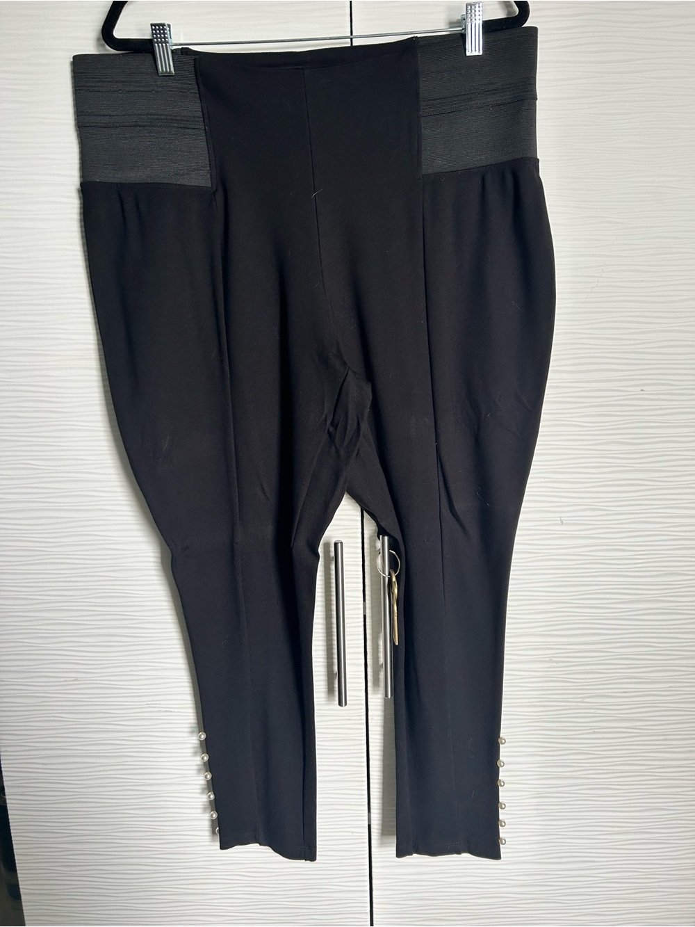Eloquii Black Leggings with Pearls